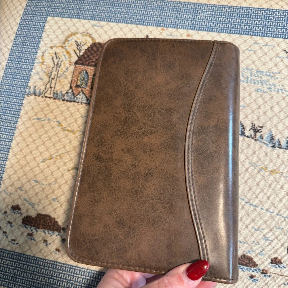 Vintage Day-Timer Brown Leather Planner